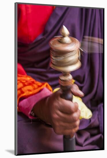 Close Up with a Buddhist and a Hand-Held Prayer Wheel, Bhutan-Gavriel Jecan-Mounted Photographic Print