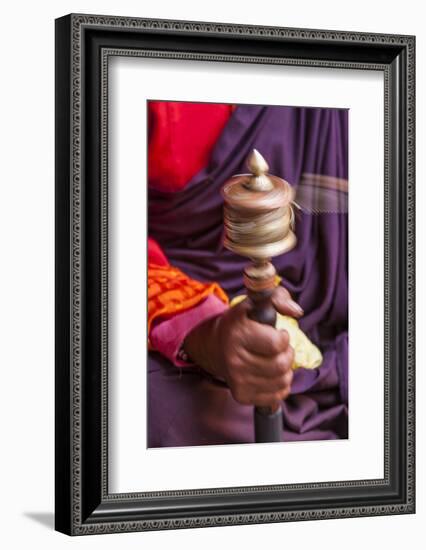 Close Up with a Buddhist and a Hand-Held Prayer Wheel, Bhutan-Gavriel Jecan-Framed Photographic Print