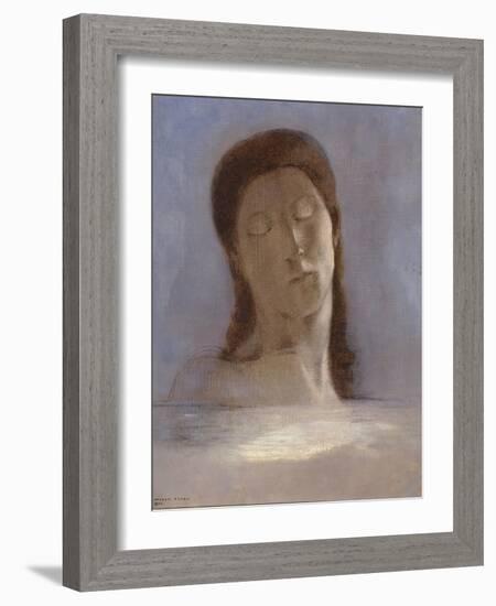 Closed Eyes, 1890-Odilon Redon-Framed Giclee Print