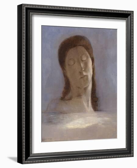 Closed Eyes, 1890-Odilon Redon-Framed Giclee Print