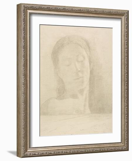 Closed Eyes, 1890-Odilon Redon-Framed Giclee Print