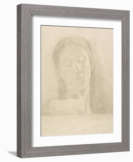 Closed Eyes, 1890-Odilon Redon-Framed Giclee Print