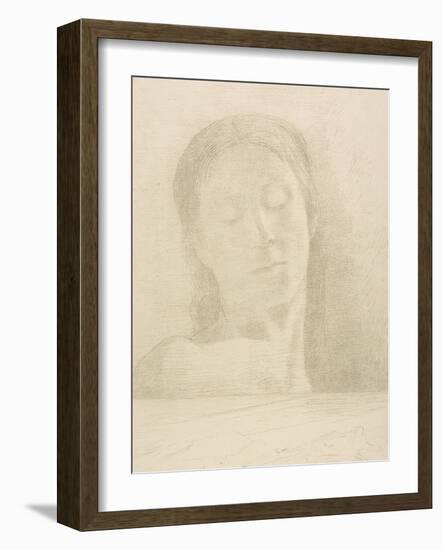 Closed Eyes, 1890-Odilon Redon-Framed Giclee Print