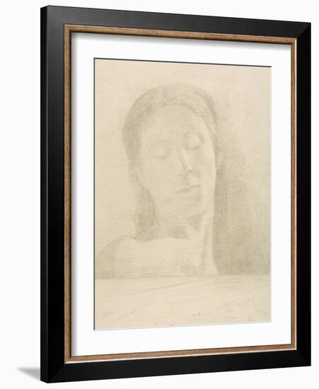 Closed Eyes, 1890-Odilon Redon-Framed Giclee Print