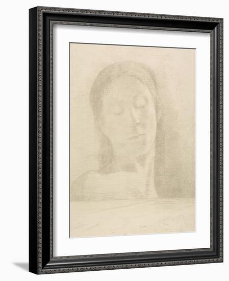 Closed Eyes, 1890-Odilon Redon-Framed Giclee Print