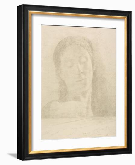 Closed Eyes, 1890-Odilon Redon-Framed Giclee Print