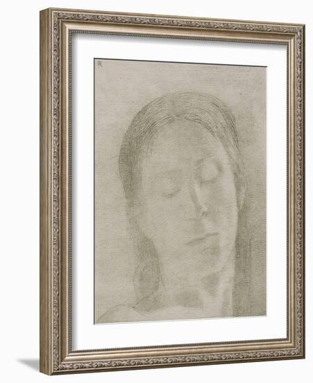 Closed Eyes, 1890-Odilon Redon-Framed Giclee Print