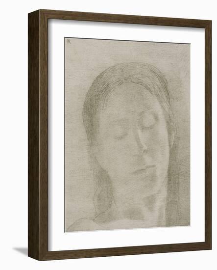 Closed Eyes, 1890-Odilon Redon-Framed Giclee Print