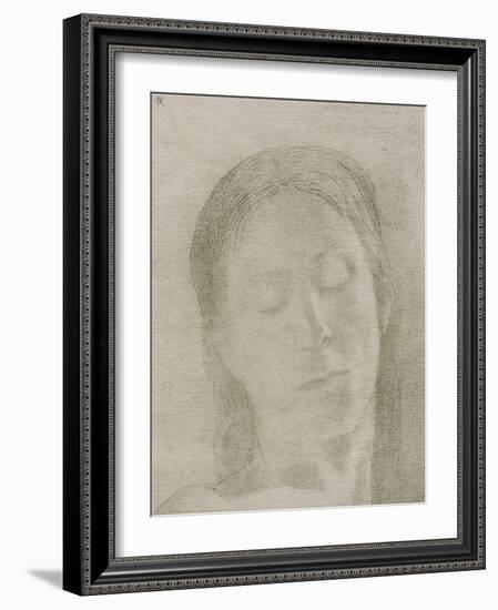 Closed Eyes, 1890-Odilon Redon-Framed Giclee Print