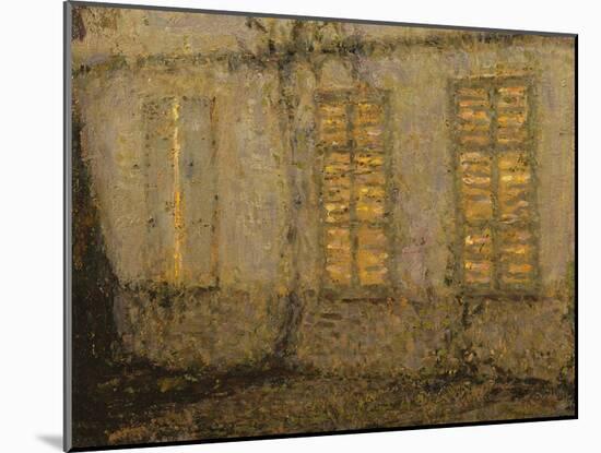 Closed Shutters, Moonlight, Gerberoy, C.1932 (Oil on Canvas)-Henri Eugene Augustin Le Sidaner-Mounted Giclee Print