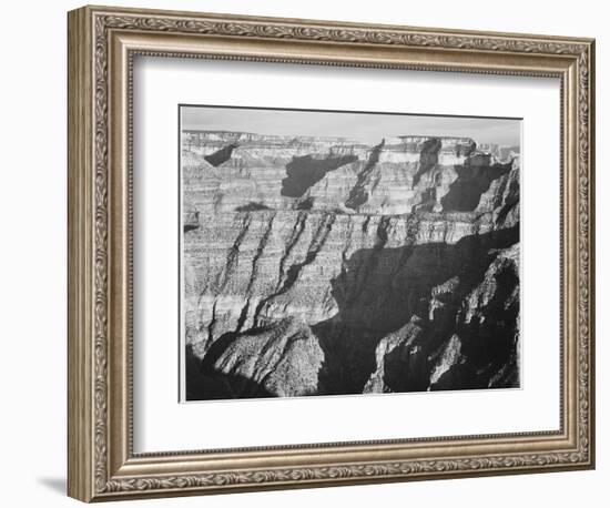 Closer View Of Cliff Formation "Grand Canyon From North Rim 1941" Arizona. 1941-Ansel Adams-Framed Art Print