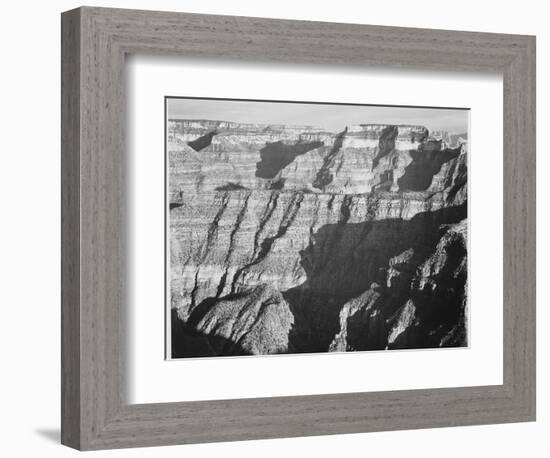 Closer View Of Cliff Formation "Grand Canyon From North Rim 1941" Arizona. 1941-Ansel Adams-Framed Art Print