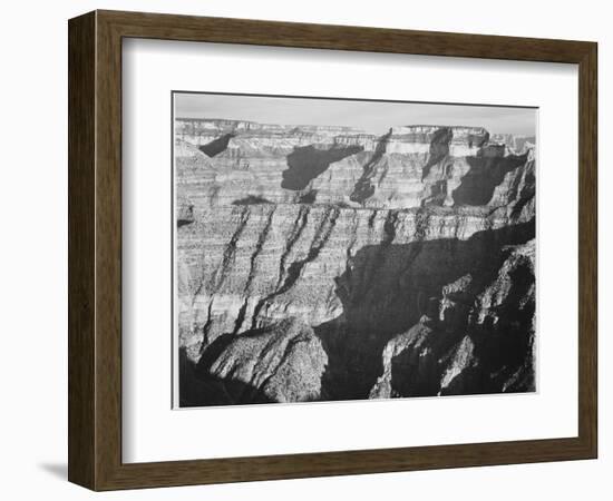 Closer View Of Cliff Formation "Grand Canyon From North Rim 1941" Arizona. 1941-Ansel Adams-Framed Art Print