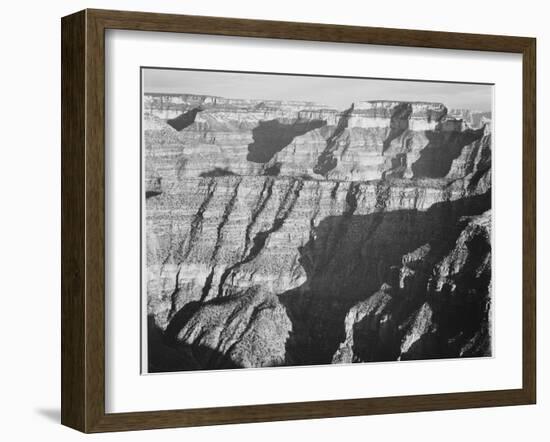 Closer View Of Cliff Formation "Grand Canyon From North Rim 1941" Arizona. 1941-Ansel Adams-Framed Art Print