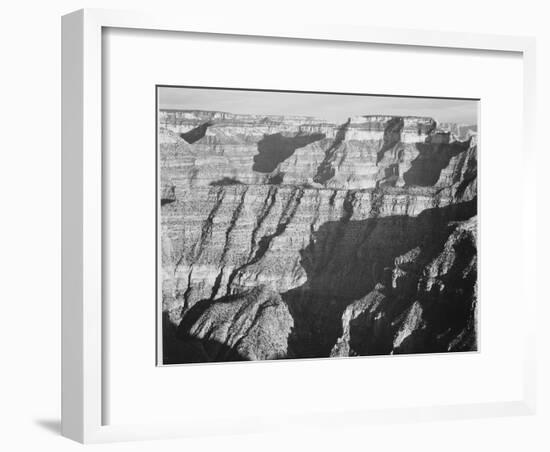 Closer View Of Cliff Formation "Grand Canyon From North Rim 1941" Arizona. 1941-Ansel Adams-Framed Art Print