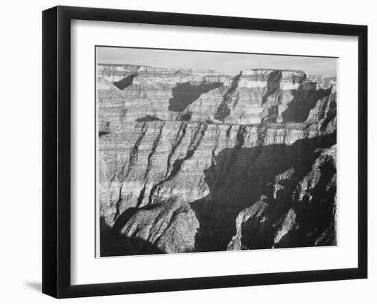 Closer View Of Cliff Formation "Grand Canyon From North Rim 1941" Arizona. 1941-Ansel Adams-Framed Art Print