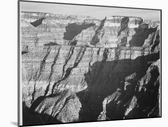 Closer View Of Cliff Formation "Grand Canyon From North Rim 1941" Arizona. 1941-Ansel Adams-Mounted Art Print