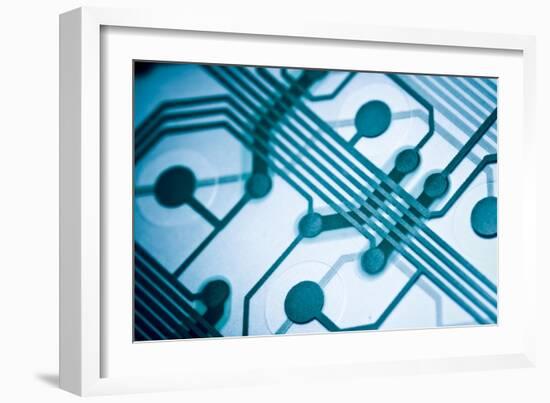 Closeup Od Computer Circuit Board-oriontrail2-Framed Art Print