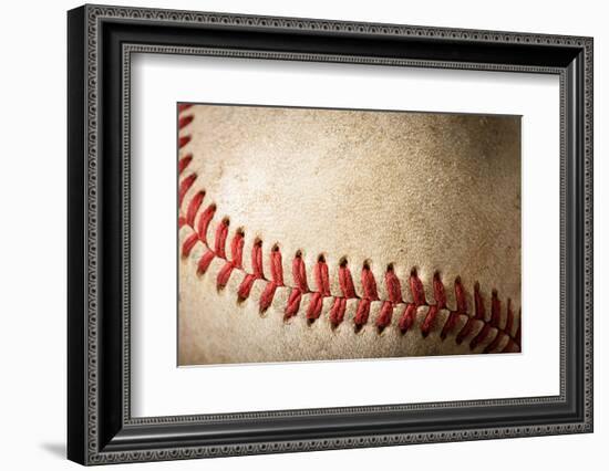 Closeup of a dirty baseball-Stoycho Stoychev-Framed Photographic Print