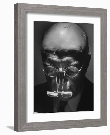 Closeup of a Jeweler Wearing Magnifier Glasses-Andreas Feininger-Framed Photographic Print