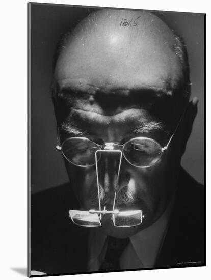 Closeup of a Jeweler Wearing Magnifier Glasses-Andreas Feininger-Mounted Photographic Print