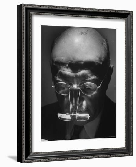 Closeup of a Jeweler Wearing Magnifier Glasses-Andreas Feininger-Framed Photographic Print