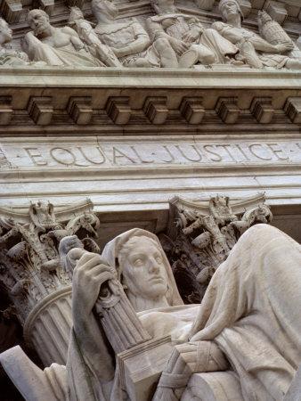 Closeup Of A Statue At The Supreme Court Building Washington