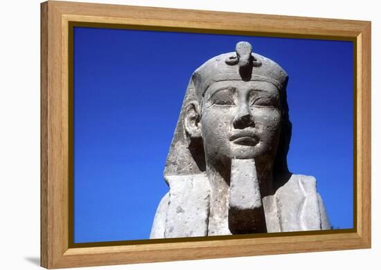 Closeup of Sphinxs Head, Temple Sacred to Amun Mut and Khons, Luxor, Egypt, C370 Bc-CM Dixon-Framed Premier Image Canvas