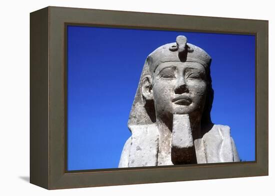 Closeup of Sphinxs Head, Temple Sacred to Amun Mut and Khons, Luxor, Egypt, C370 Bc-CM Dixon-Framed Premier Image Canvas