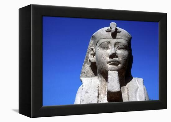 Closeup of Sphinxs Head, Temple Sacred to Amun Mut and Khons, Luxor, Egypt, C370 Bc-CM Dixon-Framed Premier Image Canvas