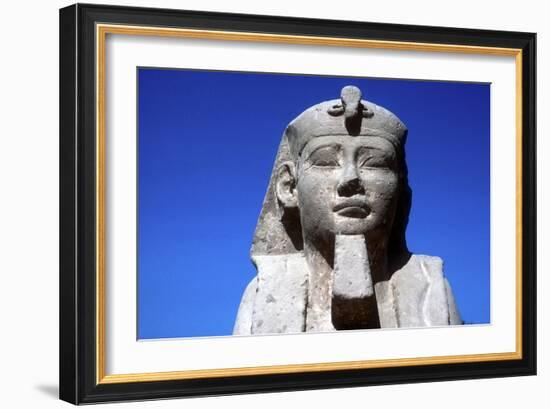 Closeup of Sphinxs Head, Temple Sacred to Amun Mut and Khons, Luxor, Egypt, C370 Bc-CM Dixon-Framed Photographic Print