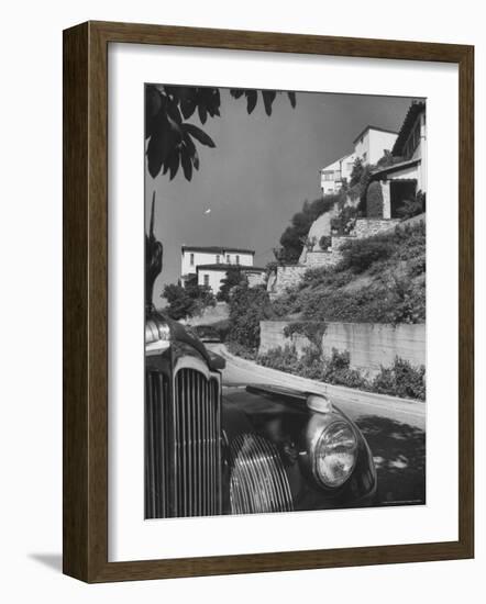 Closeup of the Front of an Unidentified Car Parked Along the Street-Andreas Feininger-Framed Photographic Print