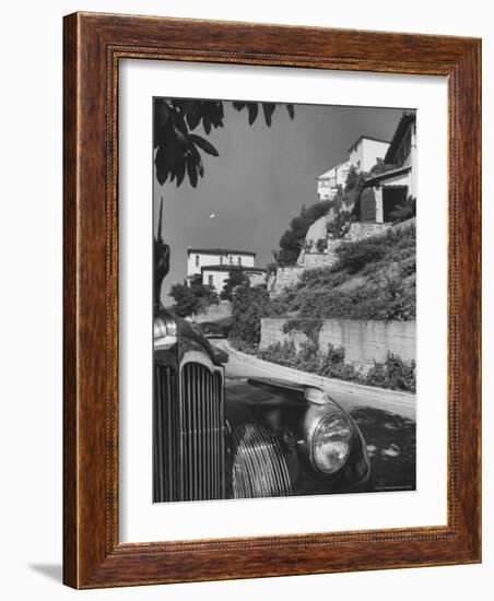 Closeup of the Front of an Unidentified Car Parked Along the Street-Andreas Feininger-Framed Photographic Print