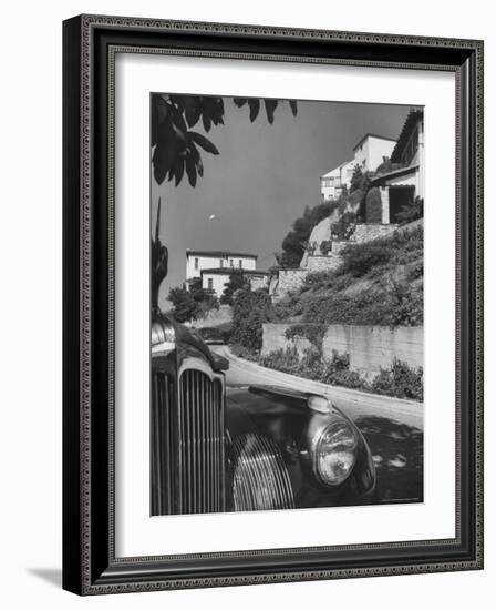 Closeup of the Front of an Unidentified Car Parked Along the Street-Andreas Feininger-Framed Photographic Print