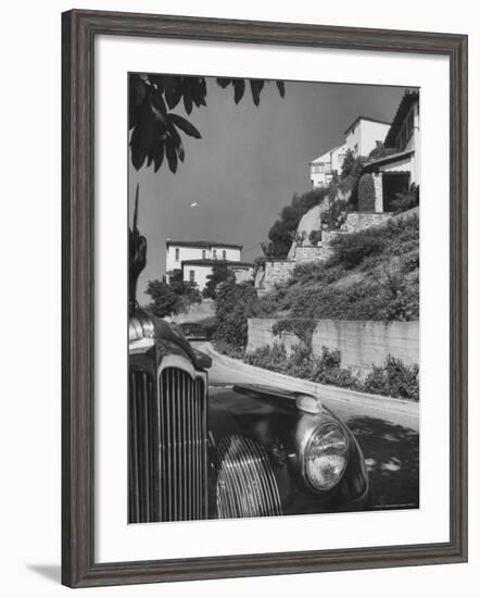 Closeup of the Front of an Unidentified Car Parked Along the Street-Andreas Feininger-Framed Photographic Print