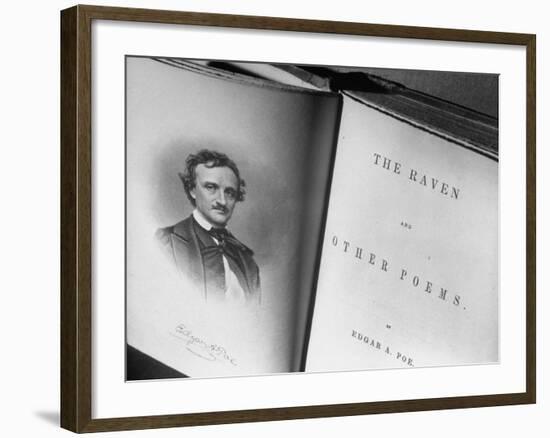 Closeups of Very Old Book by Edgar A. Poe-null-Framed Photographic Print