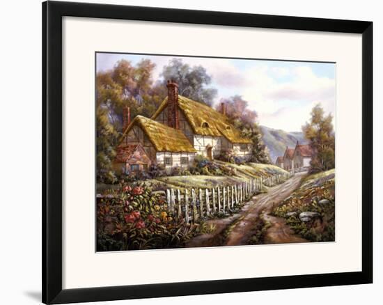 Clospie Village Garden-Carl Valente-Framed Art Print