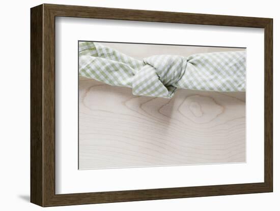 Cloth Napkin with Node on Wood-Petra Daisenberger-Framed Photographic Print