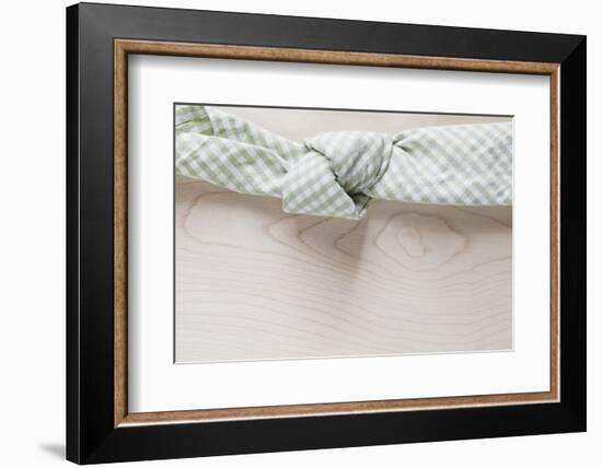 Cloth Napkin with Node on Wood-Petra Daisenberger-Framed Photographic Print