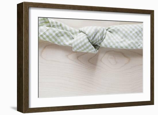 Cloth Napkin with Node on Wood-Petra Daisenberger-Framed Photographic Print