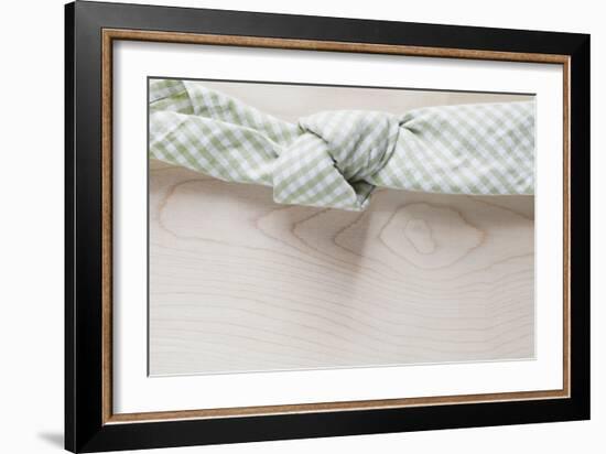 Cloth Napkin with Node on Wood-Petra Daisenberger-Framed Photographic Print