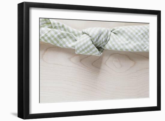 Cloth Napkin with Node on Wood-Petra Daisenberger-Framed Photographic Print