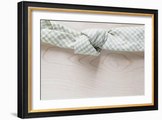 Cloth Napkin with Node on Wood-Petra Daisenberger-Framed Photographic Print