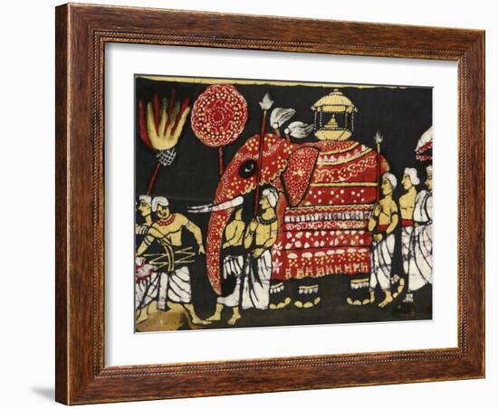 Cloth Print Depicting the Sacred Buddha Tooth Relic in the Perahera in Kandy, Sri Lanka, Asia-Godong-Framed Photographic Print