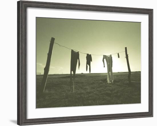 Clothes Hung Out to Dry at the Prairie Homestead-Stewart Cohen-Framed Photographic Print