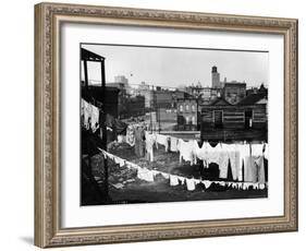 Clothes Lines Hung with Laundry in the Slums of Chicago-Gordon Coster-Framed Photographic Print