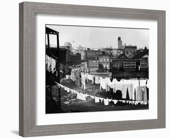 Clothes Lines Hung with Laundry in the Slums of Chicago-Gordon Coster-Framed Photographic Print