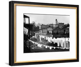 Clothes Lines Hung with Laundry in the Slums of Chicago-Gordon Coster-Framed Photographic Print