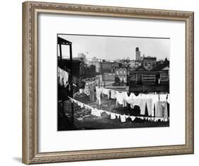 Clothes Lines Hung with Laundry in the Slums of Chicago-Gordon Coster-Framed Photographic Print