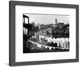 Clothes Lines Hung with Laundry in the Slums of Chicago-Gordon Coster-Framed Photographic Print